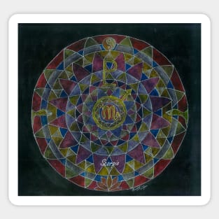 Scorpio horoscope free-hand mandala - Renate van Nijen Sticker